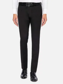 Wam Denim Pantalons|Red Wood Glen Check Slim Fit Dark Red Black Suit Pantalon