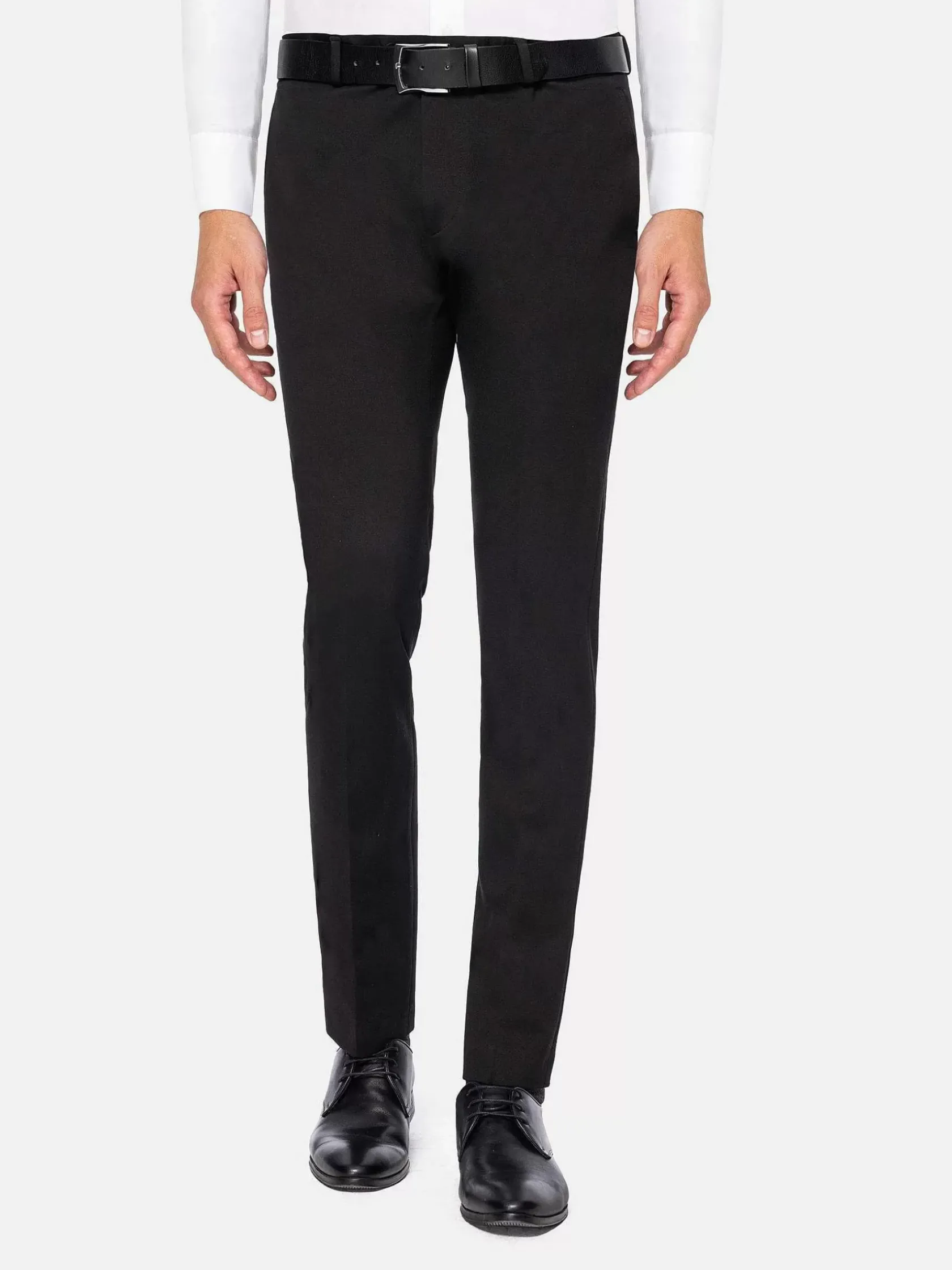 Wam Denim Pantalons|Red Wood Glen Check Slim Fit Dark Red Black Suit Pantalon