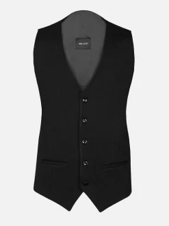 Wam Denim Gilets|Red Wood Glen Check Slim Fit Dark Red Black Suit Gilet