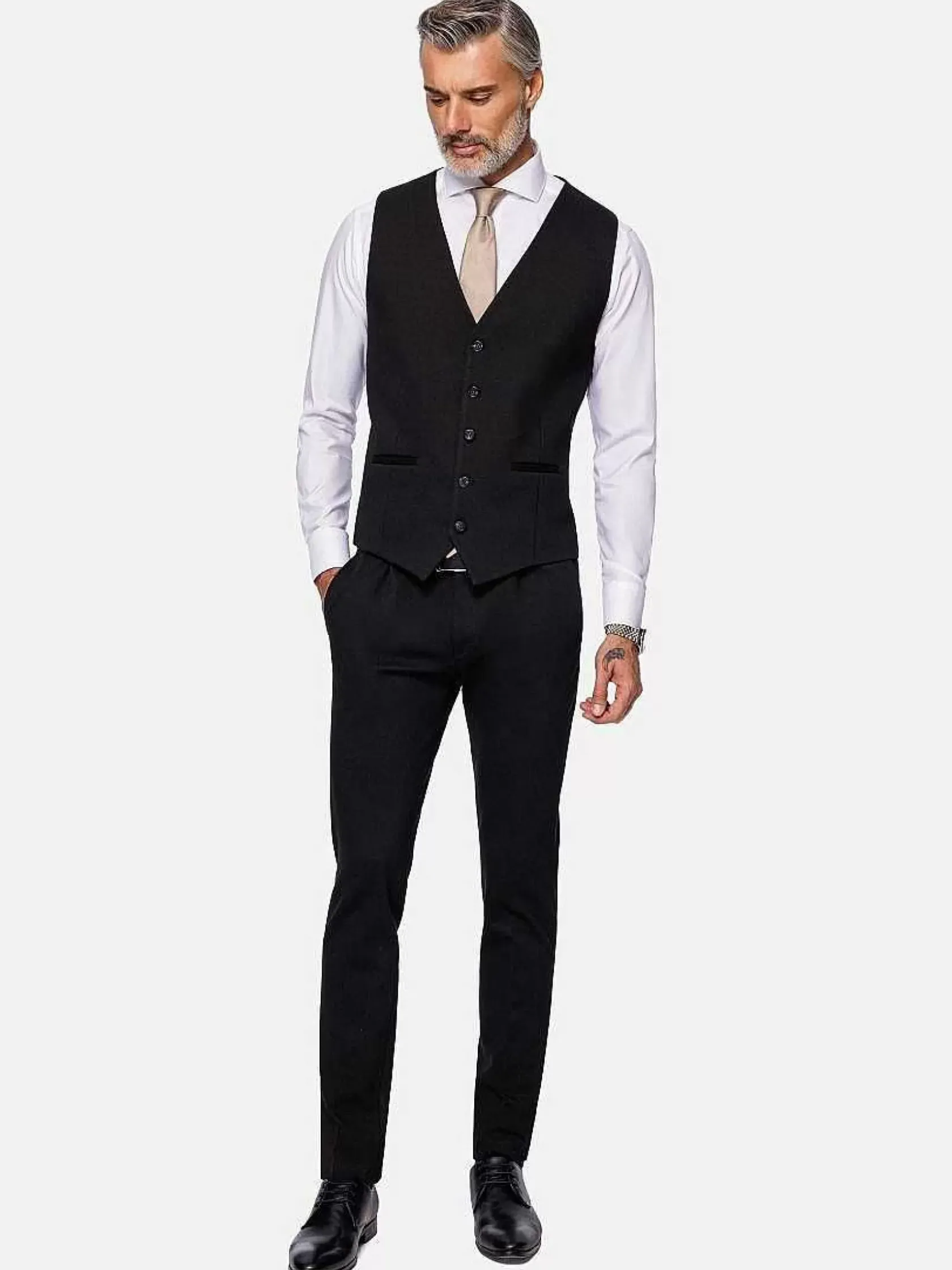 Wam Denim Gilets|Red Wood Glen Check Slim Fit Dark Red Black Suit Gilet