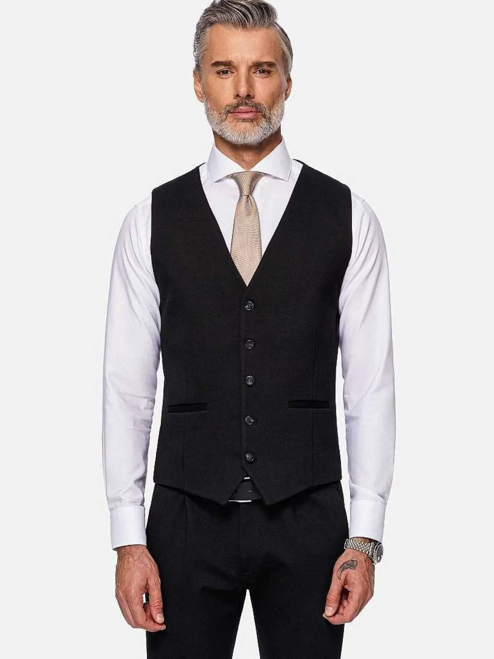 Wam Denim Gilets|Red Wood Glen Check Slim Fit Dark Red Black Suit Gilet