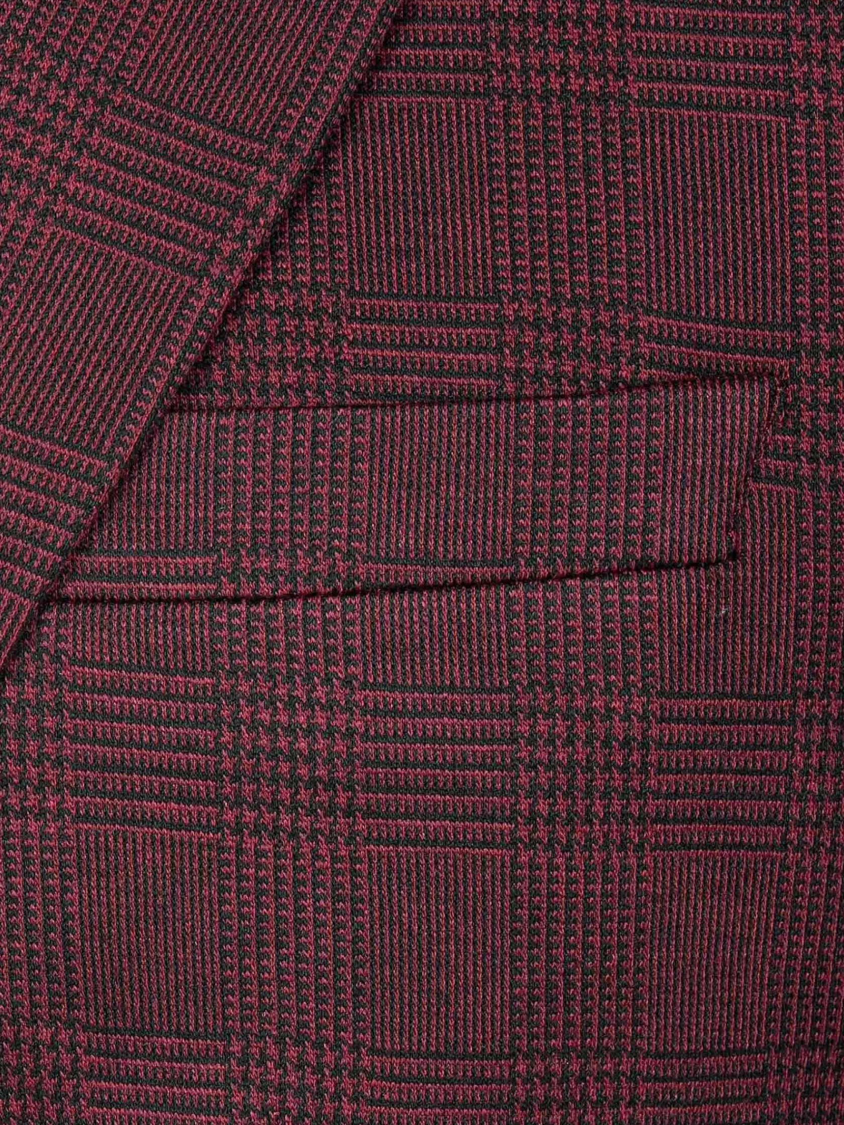 Wam Denim Colberts|Red Wood Wide Lapel Dark Red Black Suit Colbert