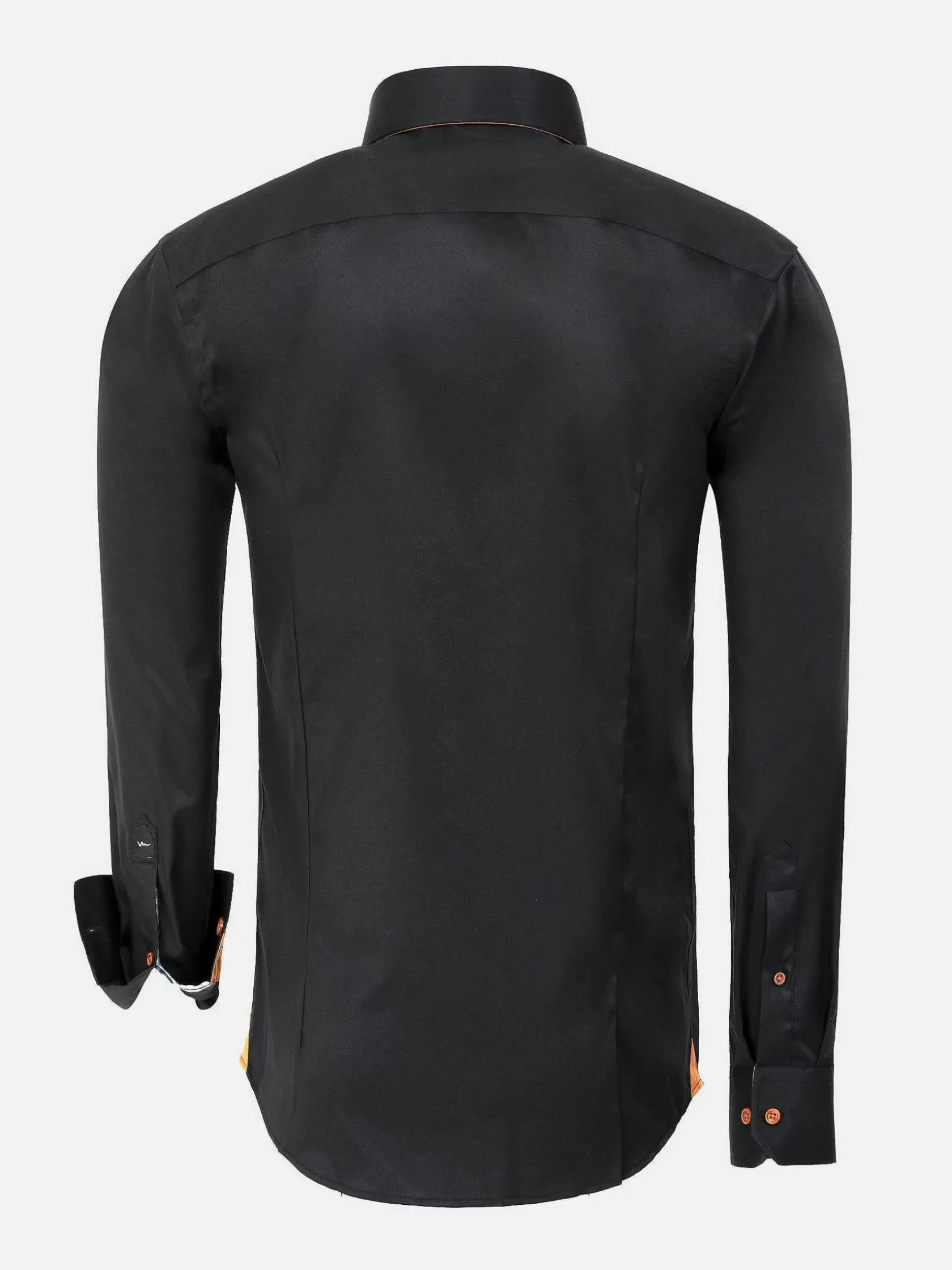 Wam Denim Overhemd Lange Mouwen|Romney Solid Black Overhemd Lange Mouw