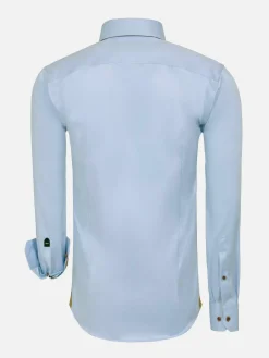 Wam Denim Overhemd Lange Mouwen|Romney Solid Light Blue Overhemd Lange Mouw