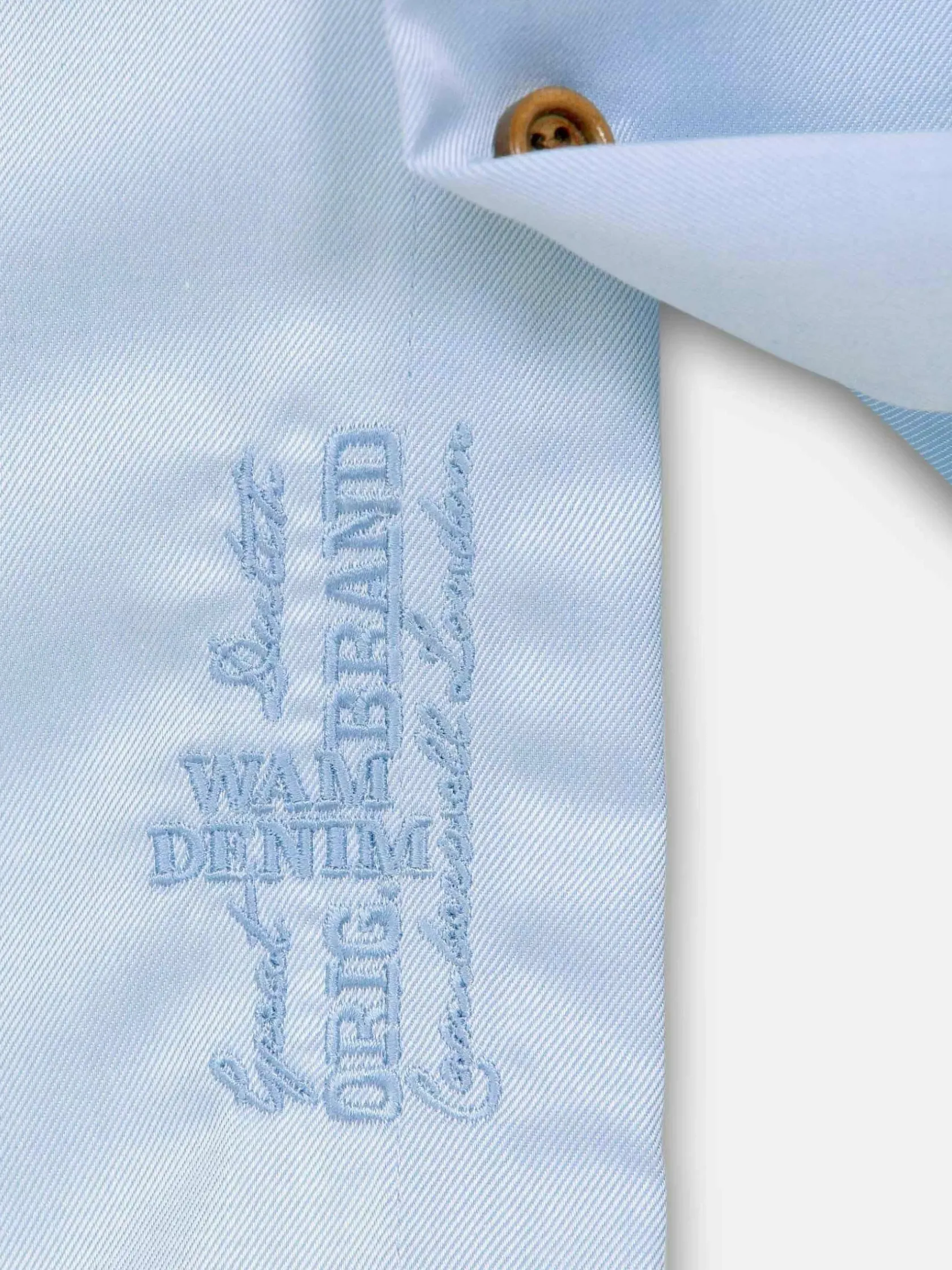 Wam Denim Overhemd Lange Mouwen|Romney Solid Light Blue Overhemd Lange Mouw