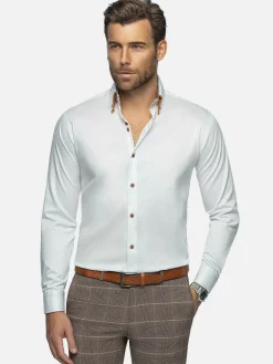 Wam Denim Overhemd Lange Mouwen|Romney Solid White Overhemd Lange Mouw