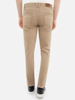 Wam Denim Jeans|Sahara Button Closure Light Beige Jeans
