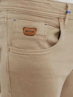 Wam Denim Jeans|Sahara Button Closure Light Beige Jeans