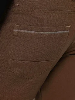Wam Denim Jeans|Santiago Slim Fit Textured Brown Jeans