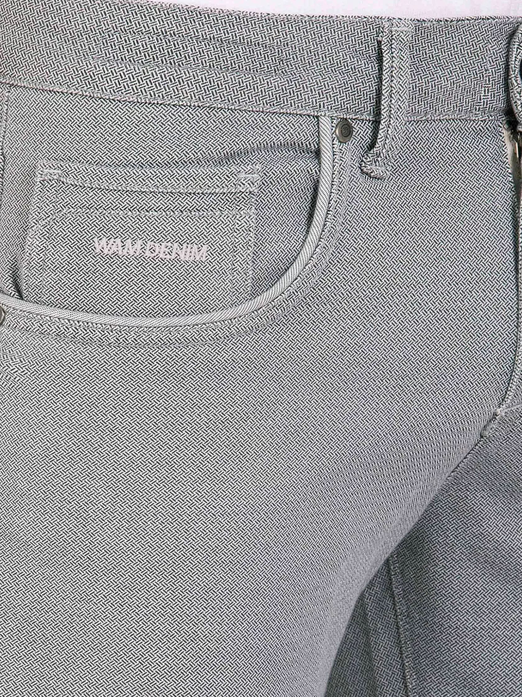 Wam Denim Jeans|Santiago Slim Fit Textured Grey Jeans