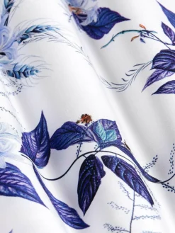 Wam Denim Overhemd Lange Mouwen|Santorini White Floral Print Overhemd Lange Mouw