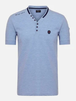 Wam Denim T-Shirts|Schiltach Slim Fit Stretched Blue T-Shirt