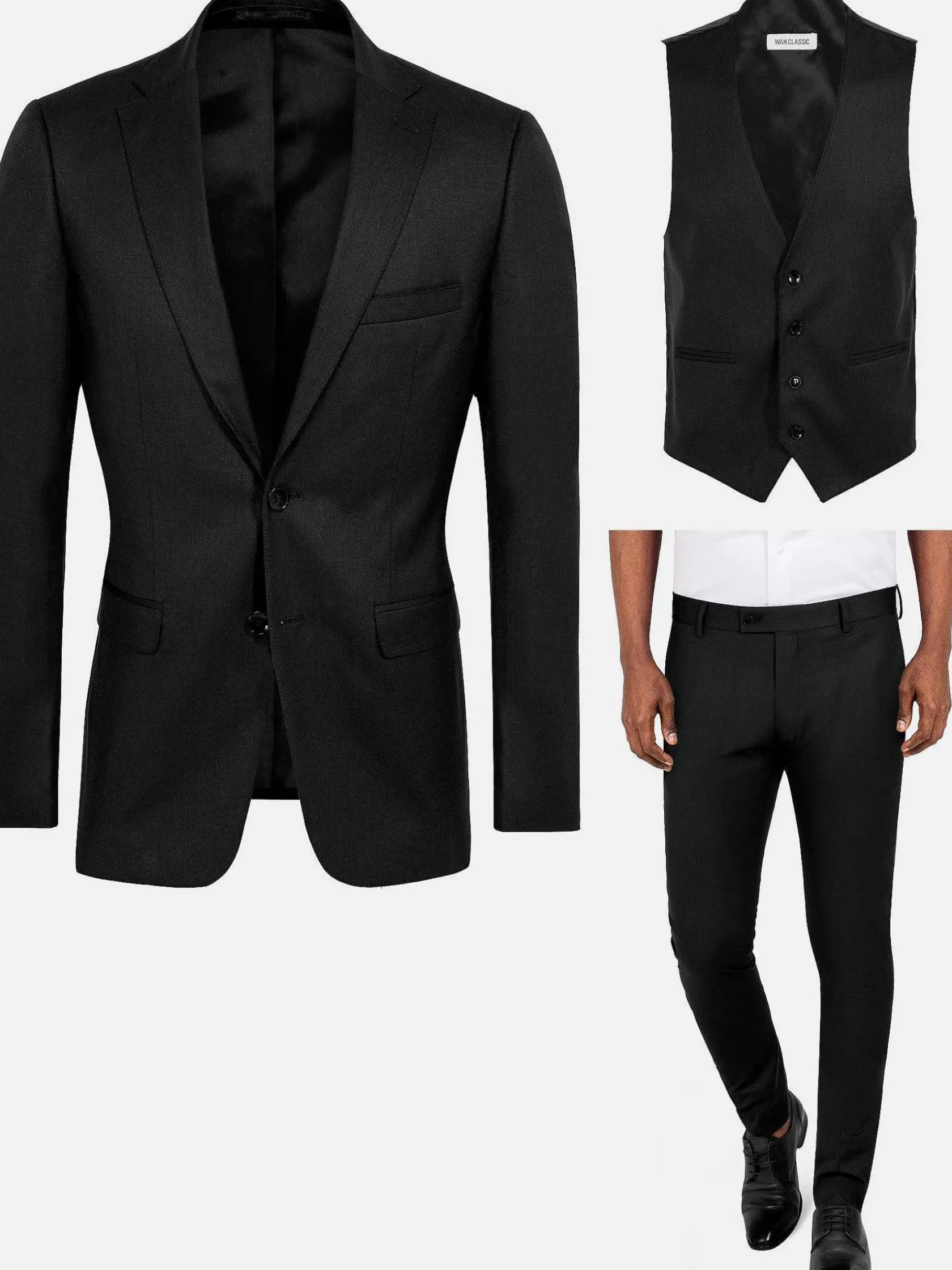Wam Denim Pantalons|Scottsville Slim Fit Black Suit Pantalon