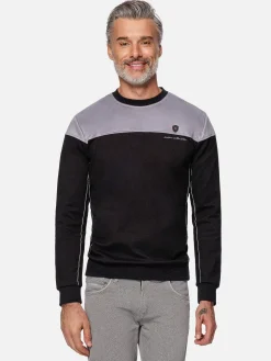Wam Denim Sweaters|Sedona Round-Neck Grey Black Sweater