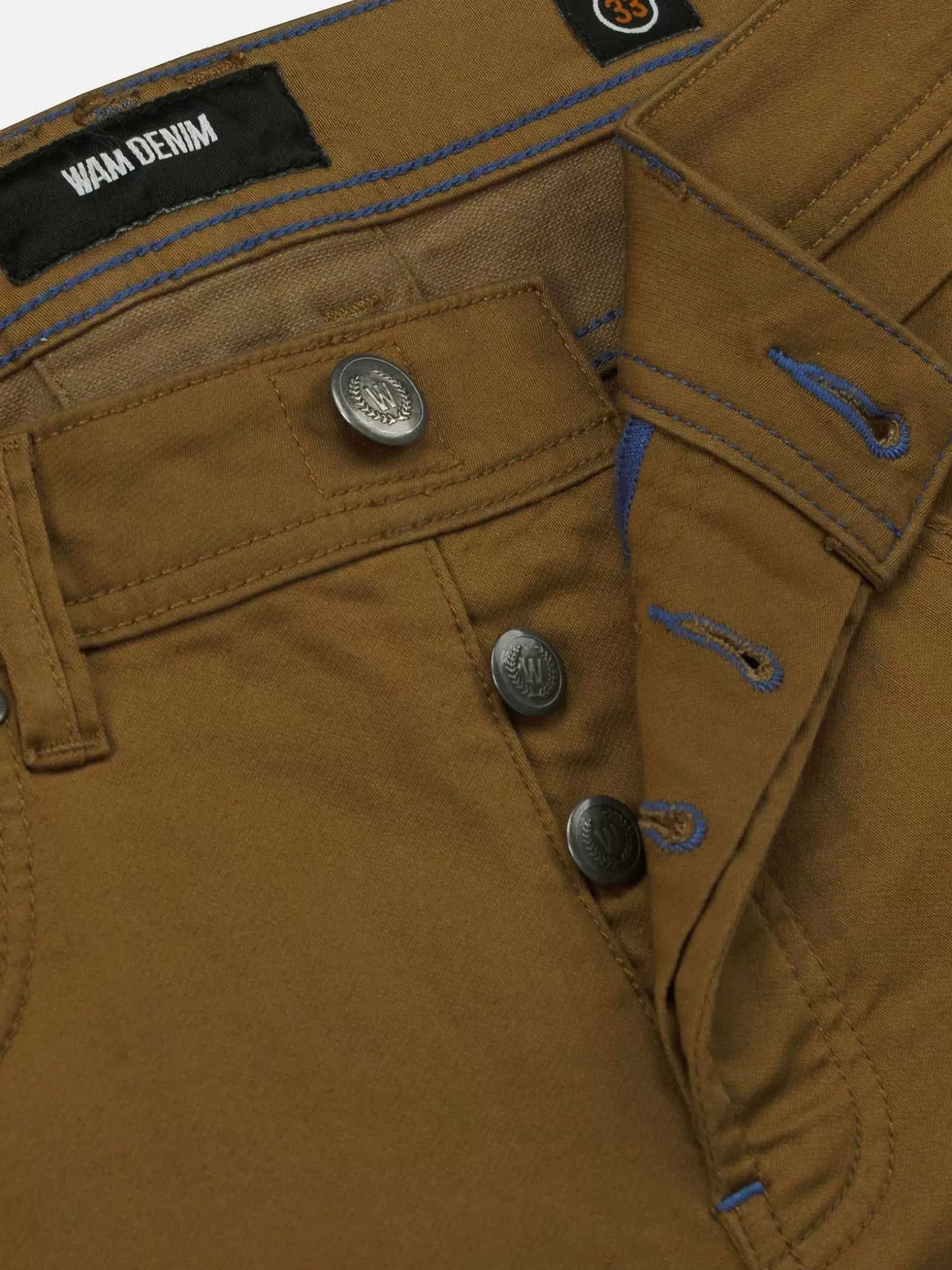 Wam Denim Jeans|Serengeti Stretchy Slim Fit Dark Beige Jeans