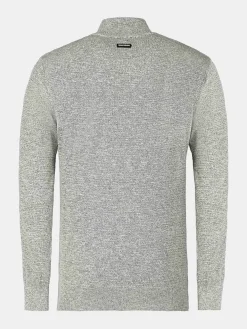 Wam Denim Sweaters|Sharon Half Zip Grey Sweater