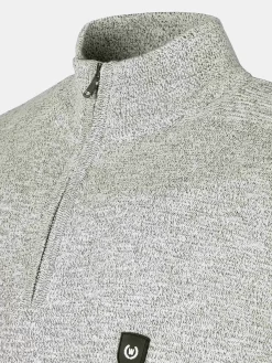 Wam Denim Sweaters|Sharon Half Zip Grey Sweater
