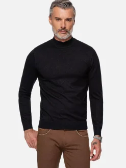 Wam Denim Sweaters|Siena Round-Necked Black Sweater