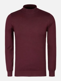 Wam Denim Sweaters|Siena Round-Necked Dark Red Sweater