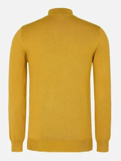 Wam Denim Sweaters|Siena Round-Necked Dark Yellow Sweater