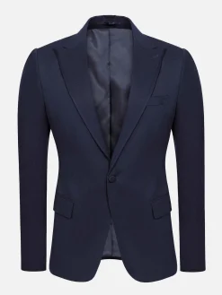 Wam Denim Colberts|Single Breasted Textured Navy Colbert