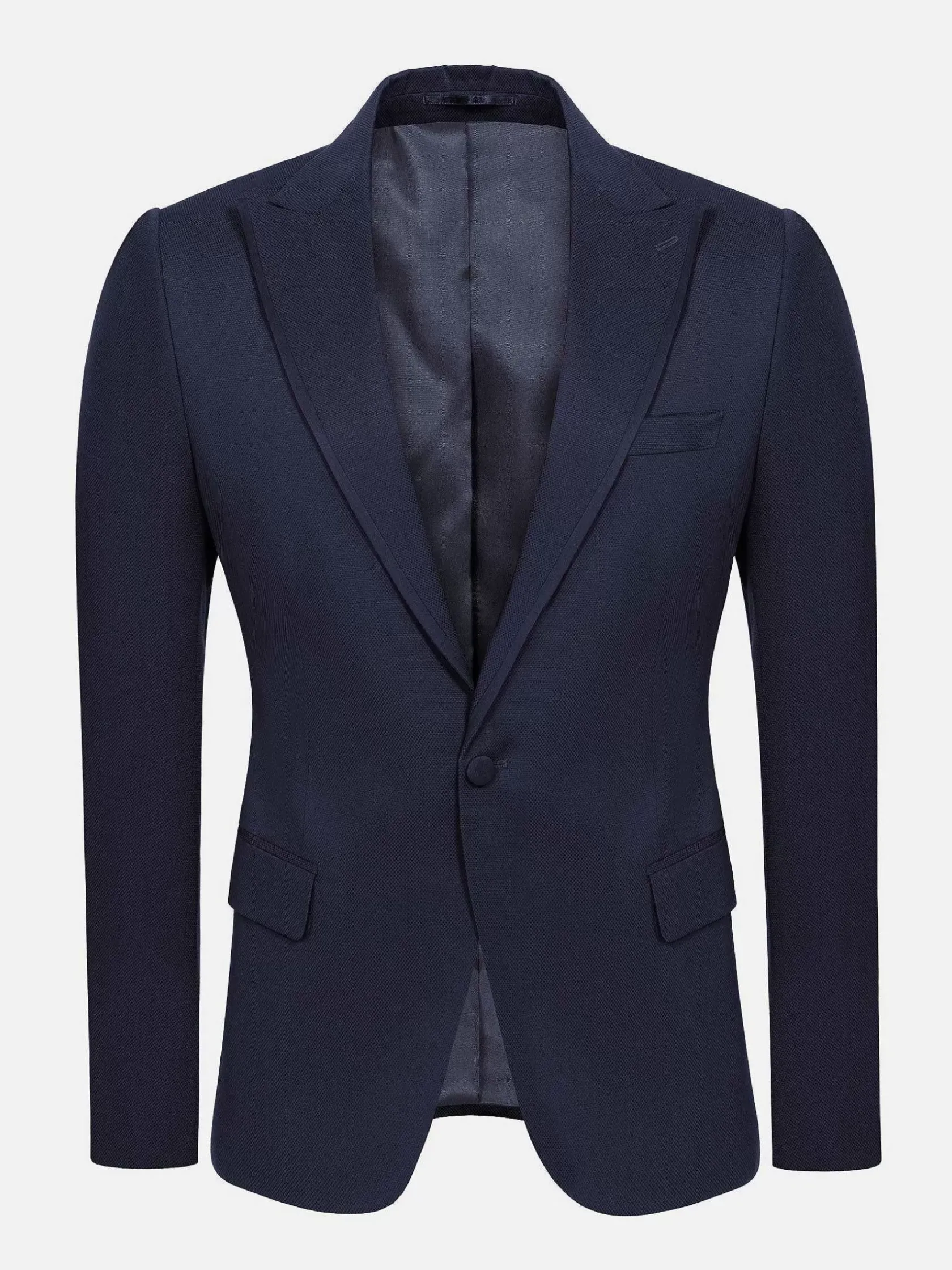 Wam Denim Colberts|Single Breasted Textured Navy Colbert