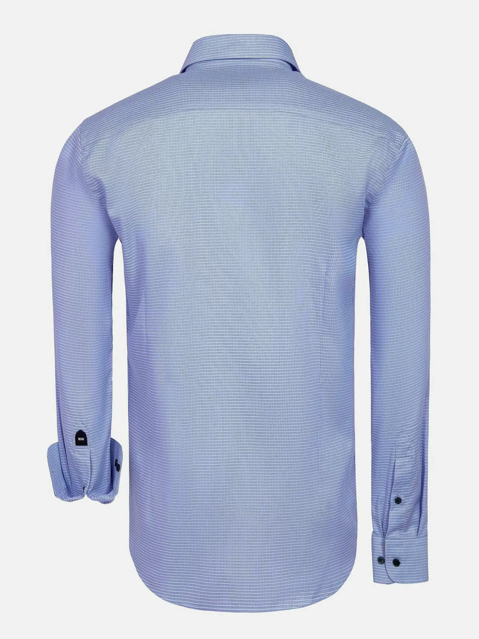 Wam Denim Overhemd Lange Mouwen|Sky Lake Blue Micro Patterned Long Sleeve Shirt