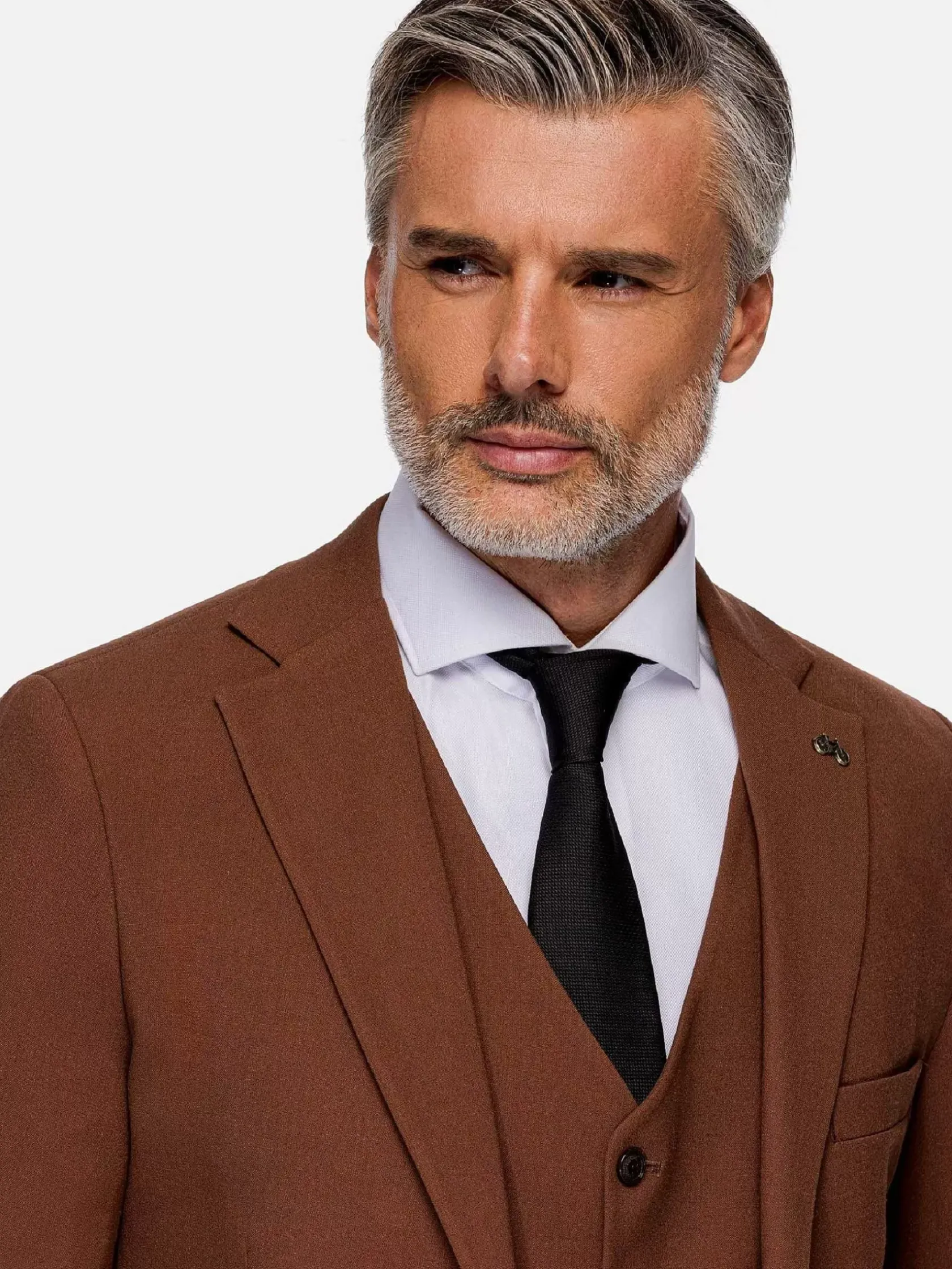 Wam Denim Colberts|Slim Fit Brown Textured Colbert