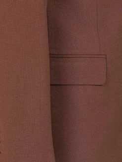 Wam Denim Colberts|Slim Fit Brown Textured Colbert