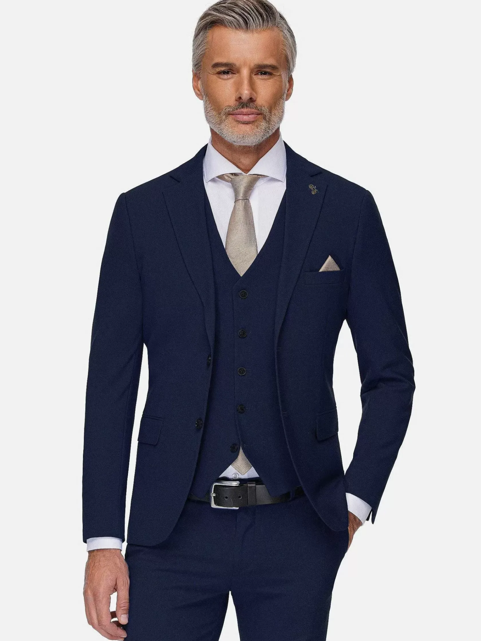 Wam Denim Colberts|Slim Fit Navy Textured Colbert