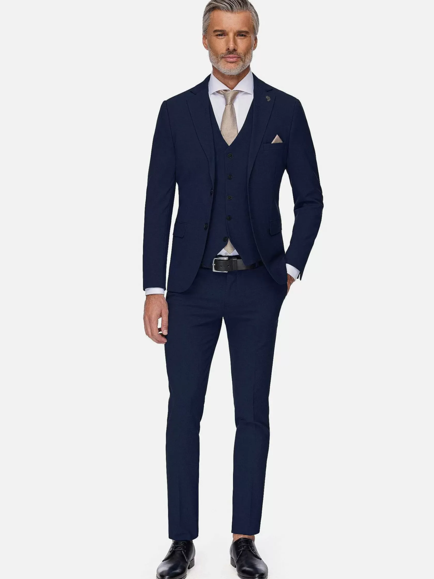 Wam Denim Colberts|Slim Fit Navy Textured Colbert