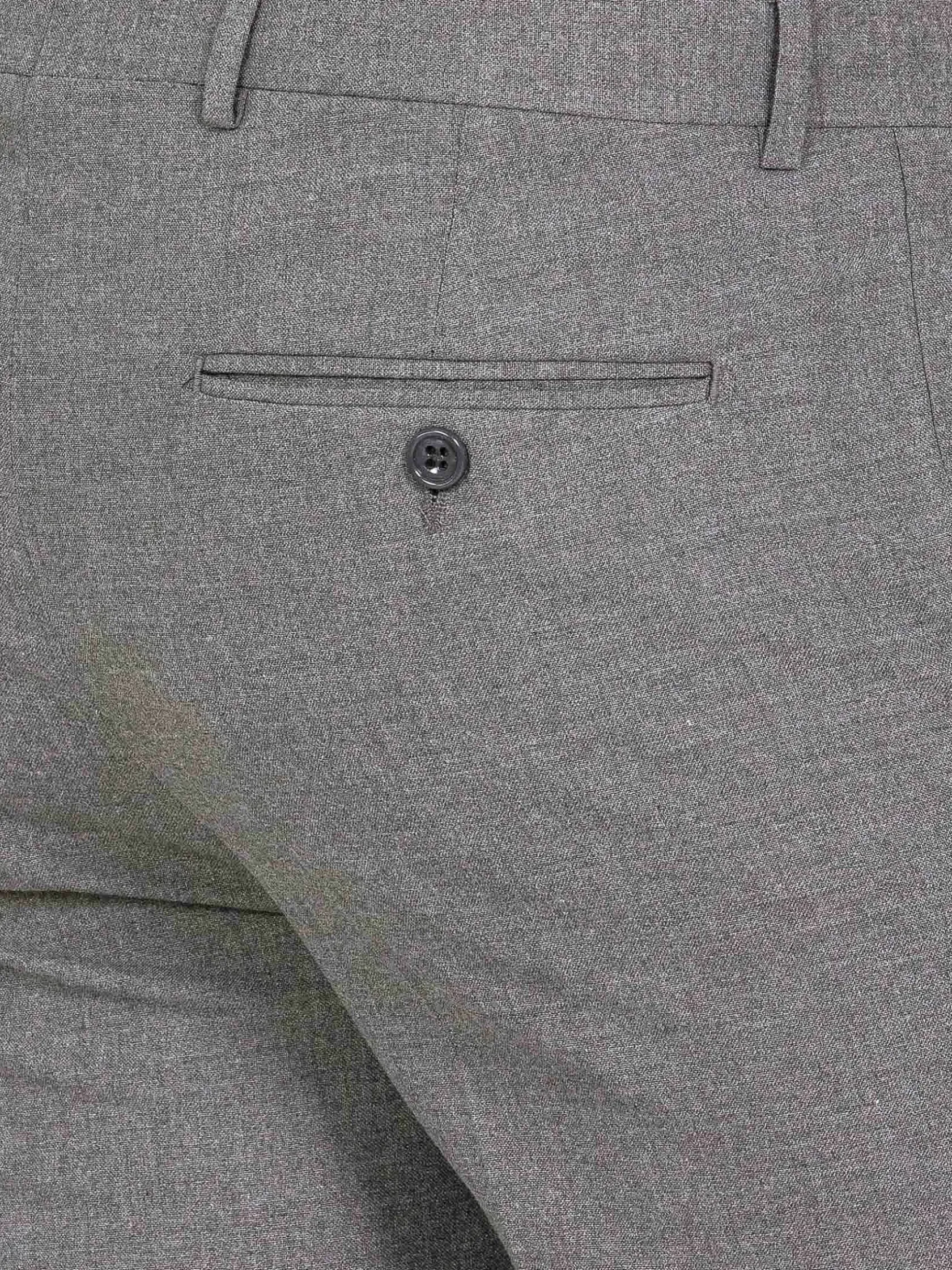 Wam Denim Pantalons|Slim Fit Textured Anthracite Pantalon