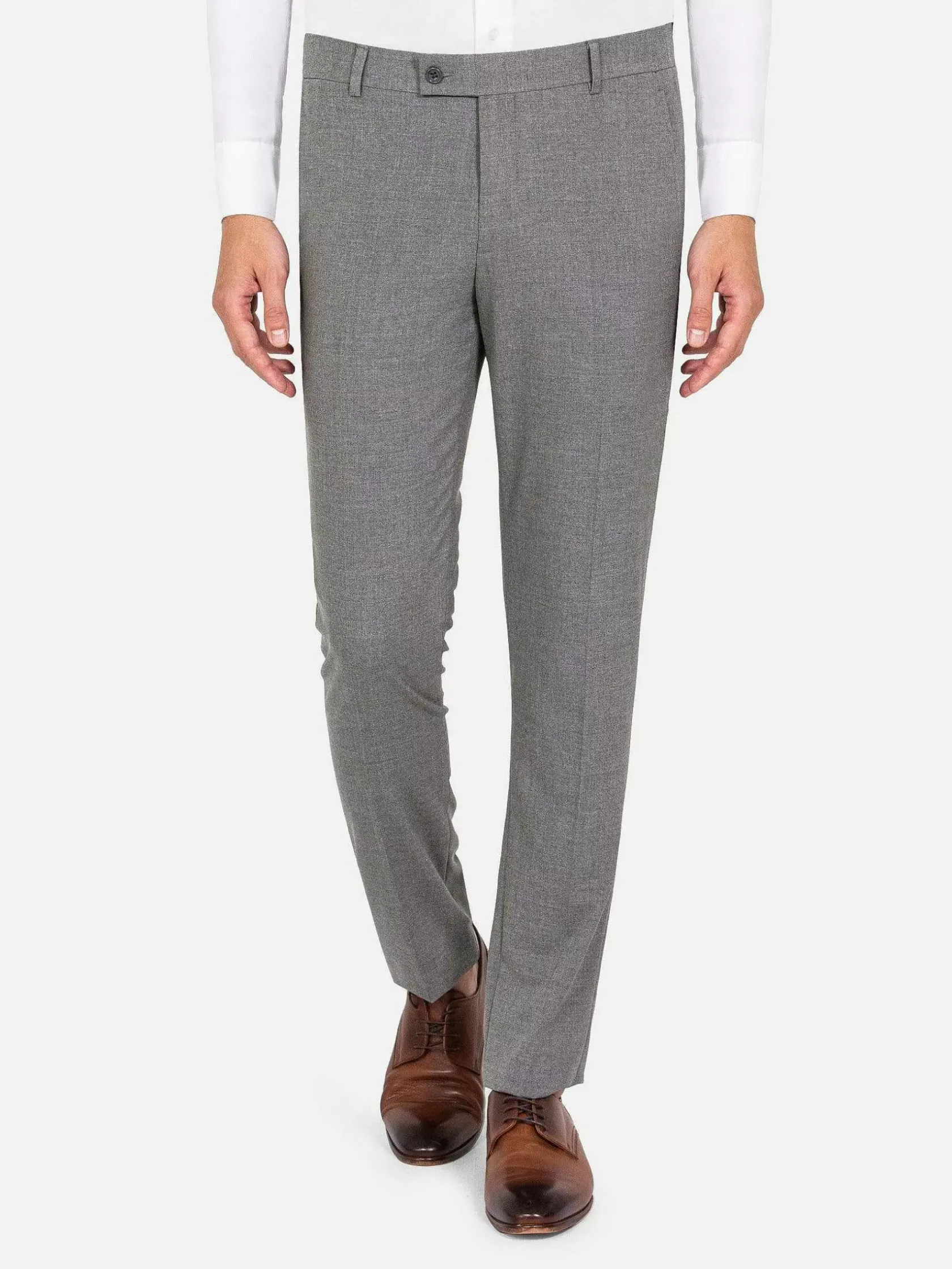 Wam Denim Pantalons|Slim Fit Textured Anthracite Pantalon