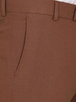 Wam Denim Pantalons|Slim Fit Textured Brown Pantalon