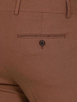 Wam Denim Pantalons|Slim Fit Textured Brown Pantalon