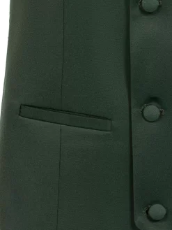 Wam Denim Gilets|Slim Fit Textured Green Gilet