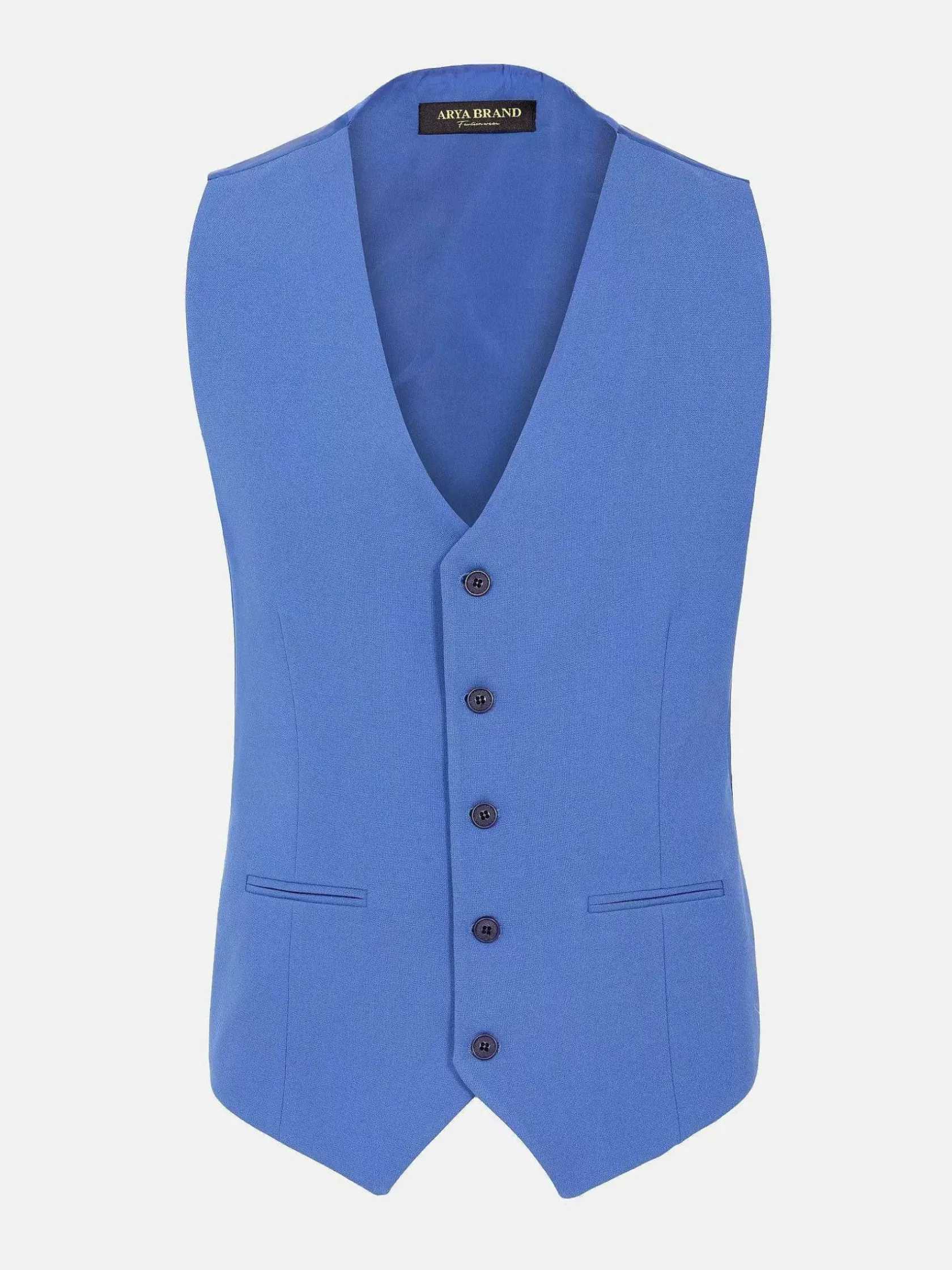 Wam Denim Gilets|Slim Fit Textured Indigo Gilet