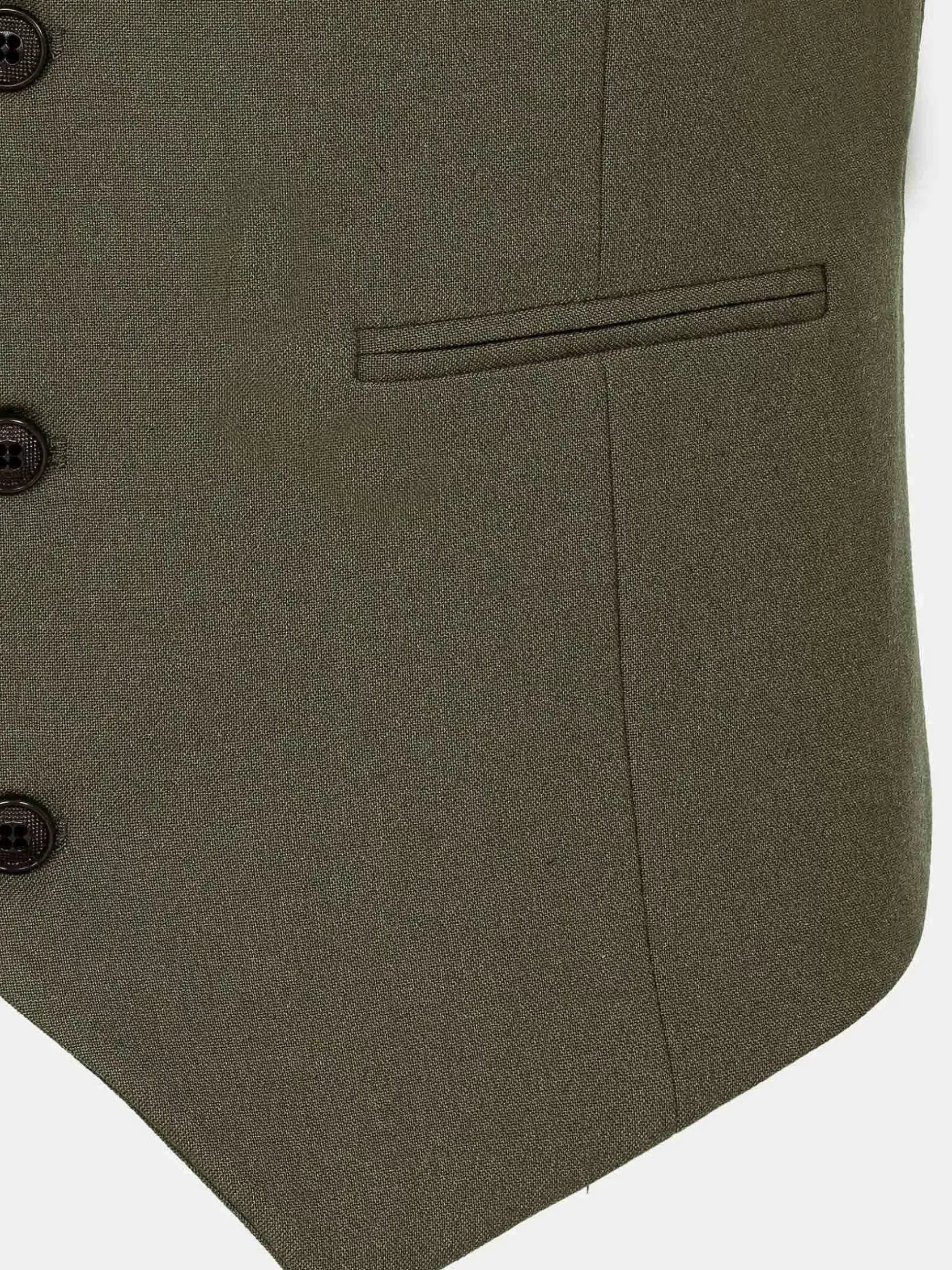 Wam Denim Gilets|Slim Fit Textured Khaki Gilet