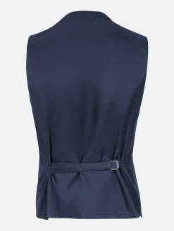 Wam Denim Gilets|Slim Fit Textured Navy Gilet