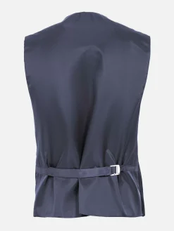 Wam Denim Gilets|Slim Fit Textured Navy Gilet