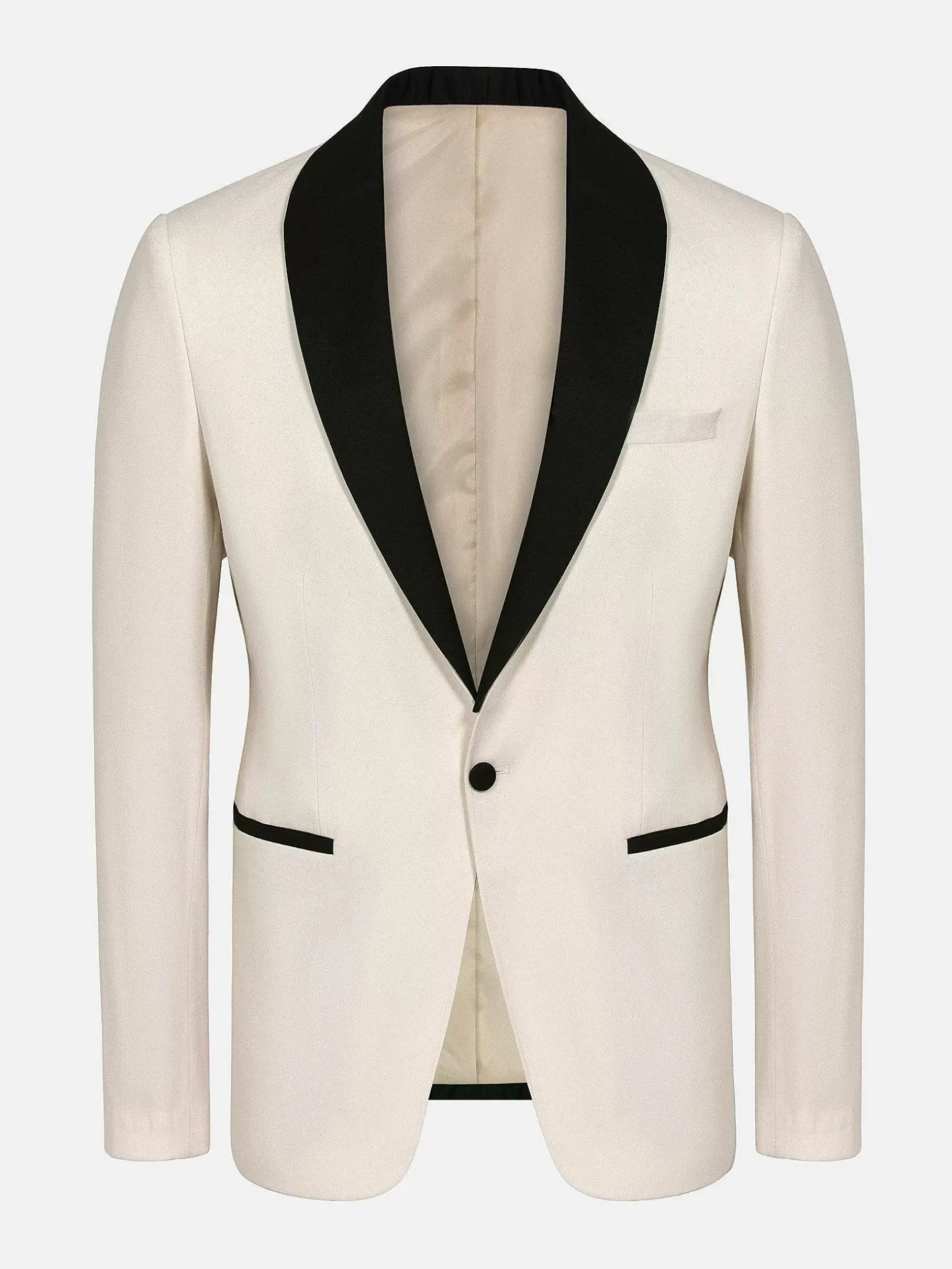 Wam Denim Colberts|Slim Fit White Tuxedo Colbert