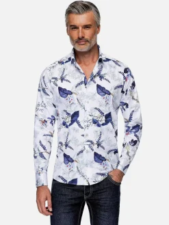 Wam Denim Overhemd Lange Mouwen|Sullivan White Floral Print Overhemd Lange Mouw