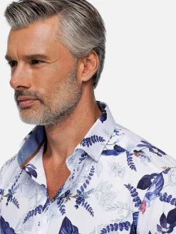 Wam Denim Overhemd Lange Mouwen|Sullivan White Floral Print Overhemd Lange Mouw