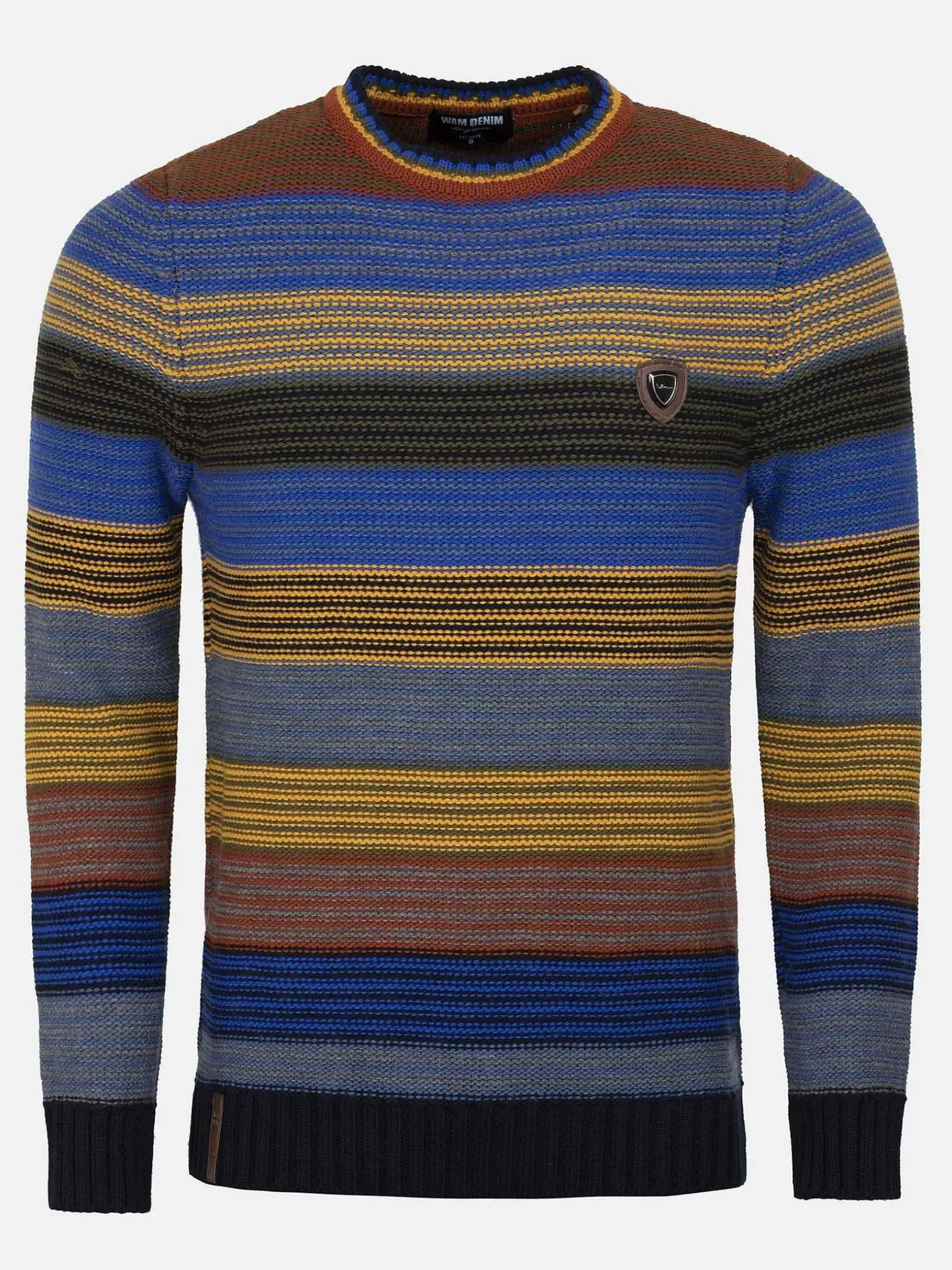 Wam Denim Truien|Sweater 77517 Puebla Royal Blue Yellow