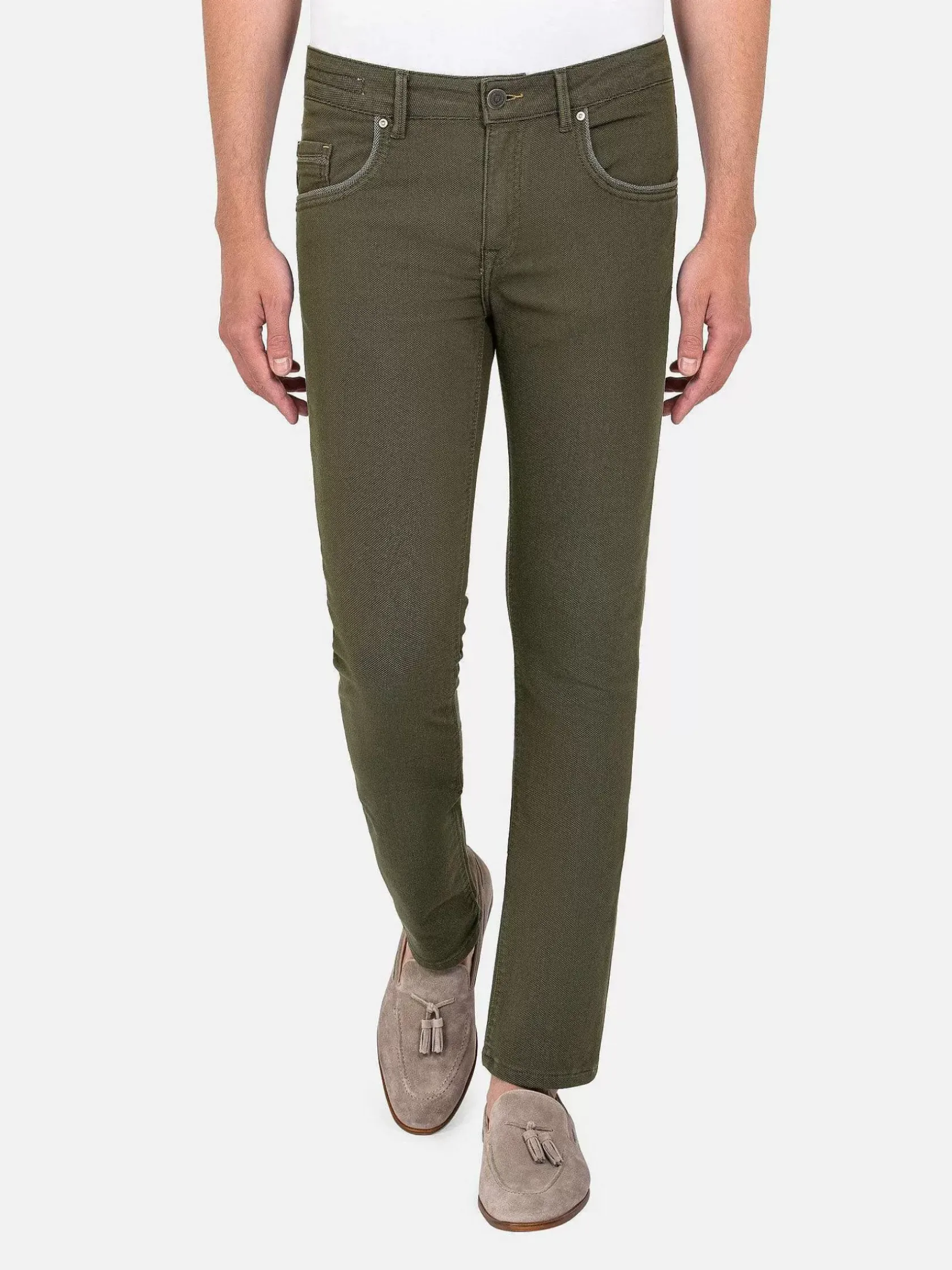 Wam Denim Jeans|Swindon Stretch Slim Fit Khaki Jeans