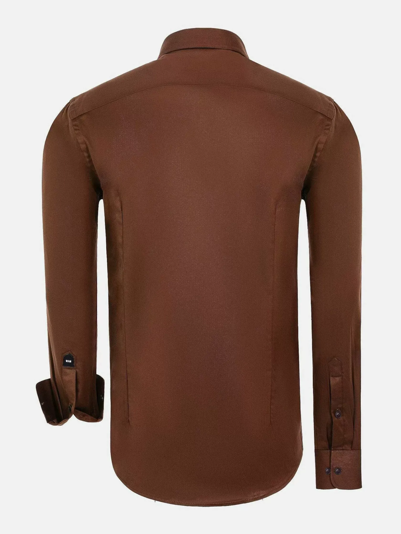Wam Denim Overhemd Lange Mouwen|Tempesta Plain Cotton Light Brown Overhemd Lange Mouw