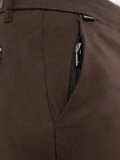 Wam Denim Chino'S|Thor Mini Pattern Check Brown Chino