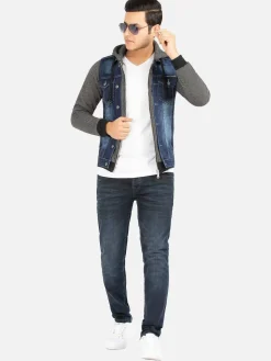Wam Denim Vesten|Thun Slim Fit Hoodie Navy Black Vesten