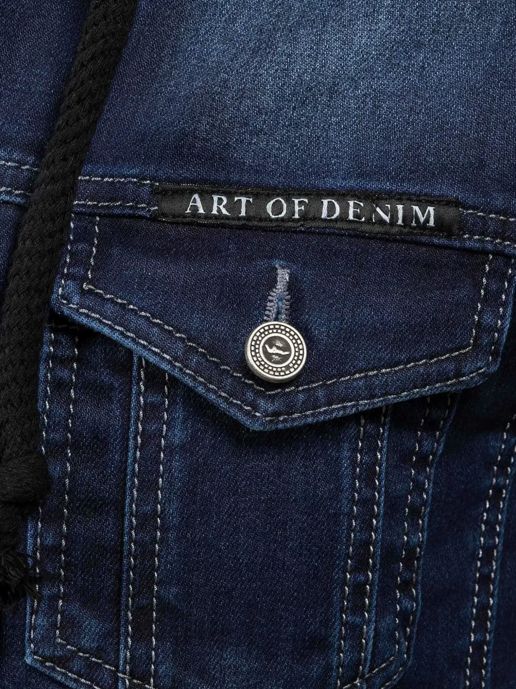 Wam Denim Vesten|Thun Slim Fit Hoodie Navy Black Vesten