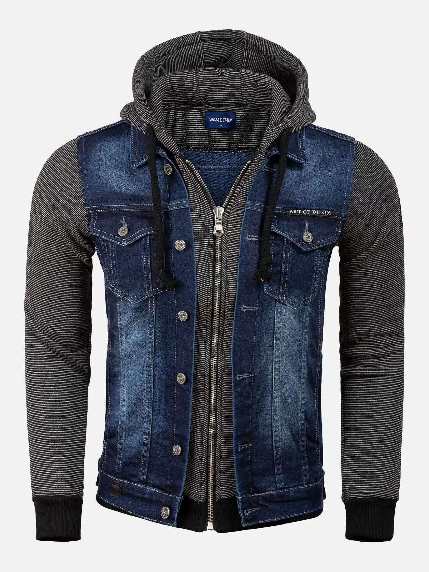 Wam Denim Vesten|Thun Slim Fit Hoodie Navy Black Vesten